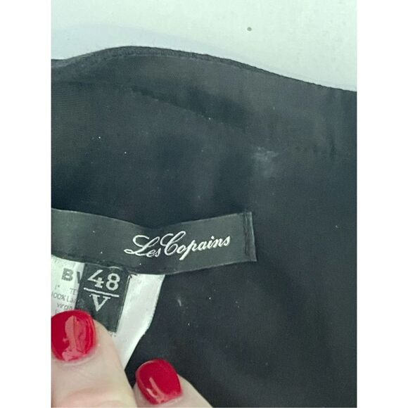 Vintage Les Copains Women's Wool Crepe Lined Sheath Shift Dress Black Size 48 - Picture 3 of 4